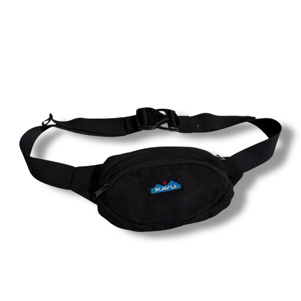 KAVU Unisex Waist Bag Fanny Pack Black Approx 8.5 x 5.5